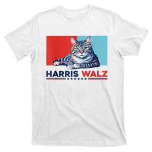 Harris Walz 2024 Funny Cat Election Kamala Harris T-Shirt