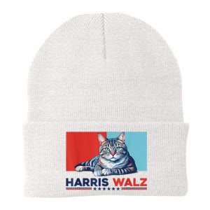 Harris Walz 2024 Funny Cat Election Kamala Harris Knit Cap Winter Beanie