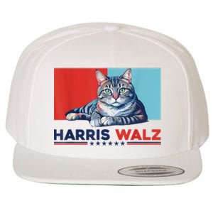 Harris Walz 2024 Funny Cat Election Kamala Harris Wool Snapback Cap