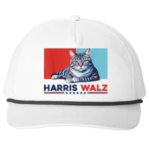 Harris Walz 2024 Funny Cat Election Kamala Harris Snapback Five-Panel Rope Hat