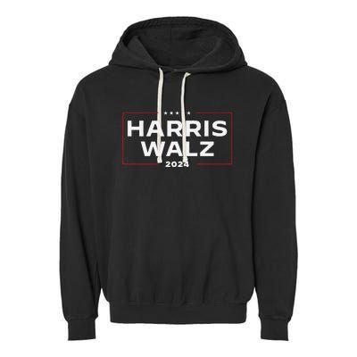 Harris Walz 2024 Retro Vintage Vote President Vp Waltz Garment-Dyed Fleece Hoodie