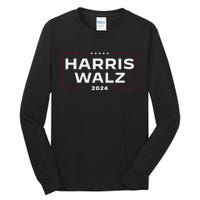 Harris Walz 2024 Retro Vintage Vote President Vp Waltz Tall Long Sleeve T-Shirt