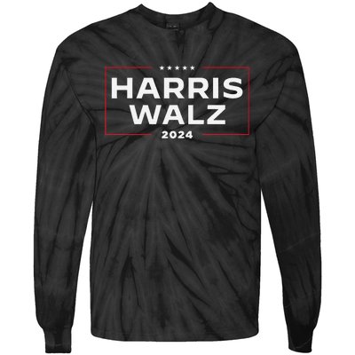 Harris Walz 2024 Retro Vintage Vote President Vp Waltz Tie-Dye Long Sleeve Shirt