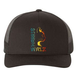 Harris Waltz 2024 Kamala Walz Cat Lettering Positive Funny Yupoong Adult 5-Panel Trucker Hat