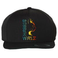 Harris Waltz 2024 Kamala Walz Cat Lettering Positive Funny Wool Snapback Cap