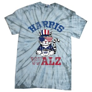 Harris Waltz 2024 Election Cat Kamala Harris Coffee Tim Walz Tie-Dye T-Shirt