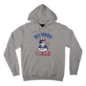 Harris Waltz 2024 Election Cat Kamala Harris Coffee Tim Walz Tall Hoodie