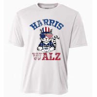 Harris Waltz 2024 Election Cat Kamala Harris Coffee Tim Walz Cooling Performance Crew T-Shirt