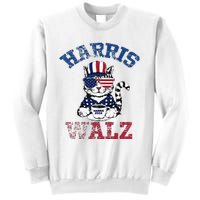 Harris Waltz 2024 Election Cat Kamala Harris Coffee Tim Walz Sweatshirt