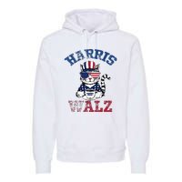 Harris Waltz 2024 Election Cat Kamala Harris Coffee Tim Walz Premium Hoodie