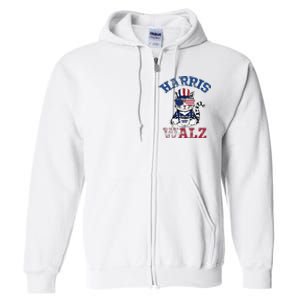 Harris Waltz 2024 Election Cat Kamala Harris Coffee Tim Walz Full Zip Hoodie