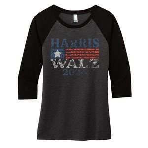 Harris Walz 2024 Election Kamala Harris Tim Waltz 2024 Women's Tri-Blend 3/4-Sleeve Raglan Shirt