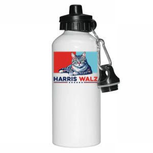 Harris Walz 2024 Funny Cat Election Kamala Harris Gift Aluminum Water Bottle