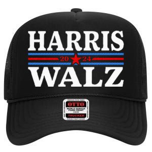 Harris Waltz 2024 Election Kamala Harris Tim Waltz 2024 High Crown Mesh Back Trucker Hat