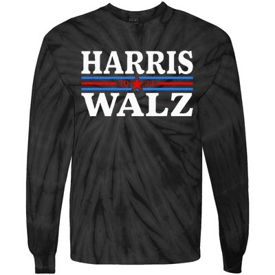 Harris Waltz 2024 Election Kamala Harris Tim Waltz 2024 Tie-Dye Long Sleeve Shirt