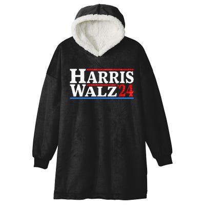 Harris Walz 2024 Election Kamala Harris Tim Waltz 2024 Hooded Wearable Blanket