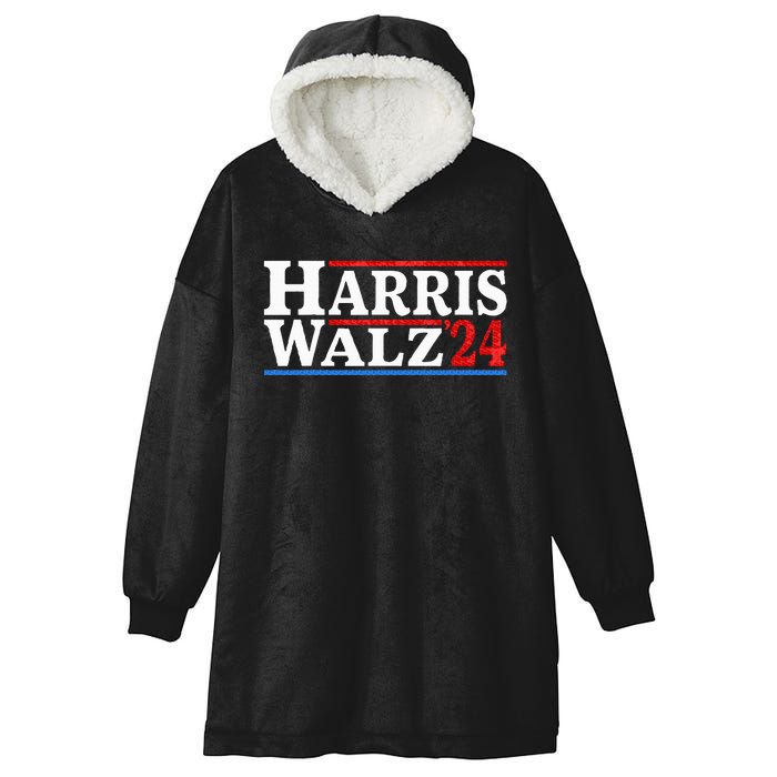 Harris Walz 2024 Election Kamala Harris Tim Waltz 2024 Hooded Wearable Blanket