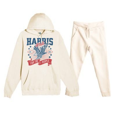 Harris Walz 2024 Election President Kamala Harris Tim Waltz Premium Hooded Sweatsuit Set