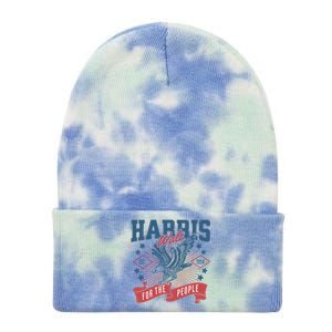 Harris Walz 2024 Election President Kamala Harris Tim Waltz Tie Dye 12in Knit Beanie