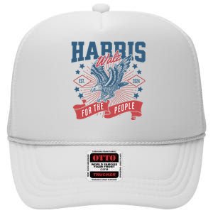 Harris Walz 2024 Election President Kamala Harris Tim Waltz High Crown Mesh Back Trucker Hat