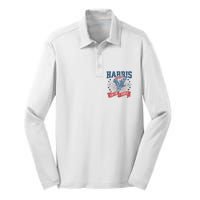 Harris Walz 2024 Election President Kamala Harris Tim Waltz Silk Touch Performance Long Sleeve Polo