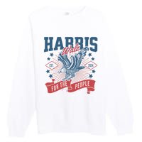 Harris Walz 2024 Election President Kamala Harris Tim Waltz Premium Crewneck Sweatshirt