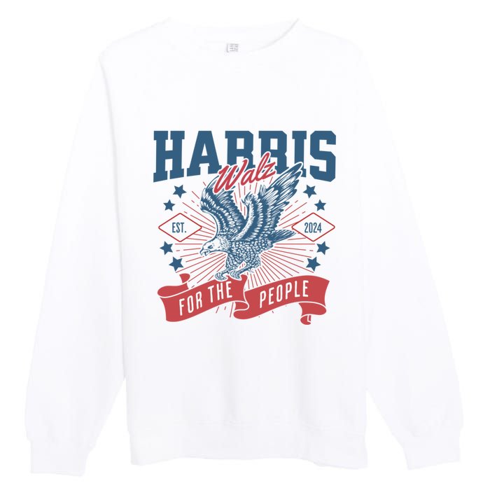 Harris Walz 2024 Election President Kamala Harris Tim Waltz Premium Crewneck Sweatshirt