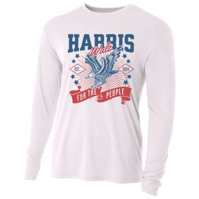 Harris Walz 2024 Election President Kamala Harris Tim Waltz Cooling Performance Long Sleeve Crew