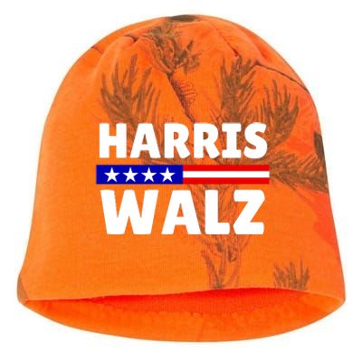 Harris Walz 2024 Election Logo Kati - Camo Knit Beanie