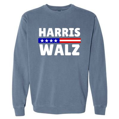 Harris Walz 2024 Election Logo Garment-Dyed Sweatshirt