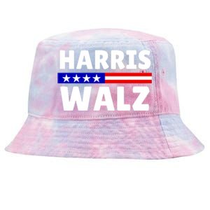 Harris Walz 2024 Election Logo Tie-Dyed Bucket Hat