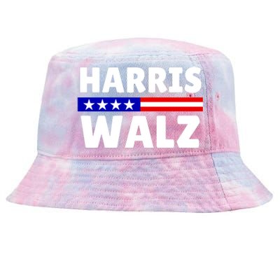 Harris Walz 2024 Election Logo Tie-Dyed Bucket Hat