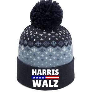 Harris Walz 2024 Election Logo The Baniff Cuffed Pom Beanie