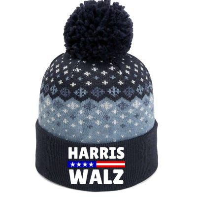 Harris Walz 2024 Election Logo The Baniff Cuffed Pom Beanie