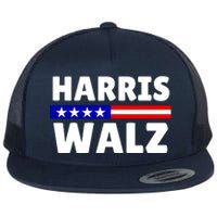 Harris Walz 2024 Election Logo Flat Bill Trucker Hat