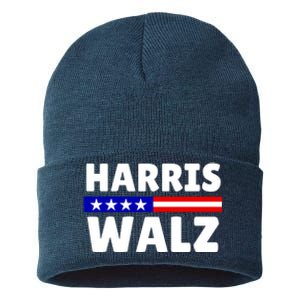 Harris Walz 2024 Election Logo Sustainable Knit Beanie