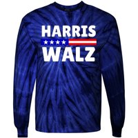 Harris Walz 2024 Election Logo Tie-Dye Long Sleeve Shirt