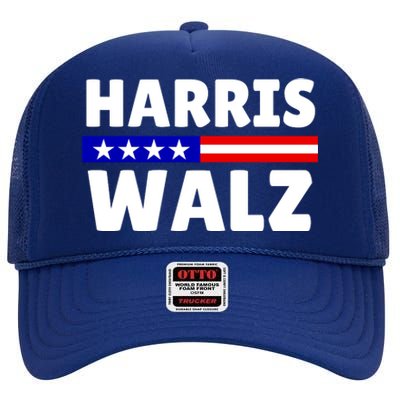 Harris Walz 2024 Election Logo High Crown Mesh Back Trucker Hat