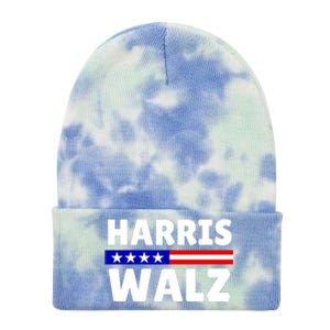 Harris Walz 2024 Election Logo Tie Dye 12in Knit Beanie