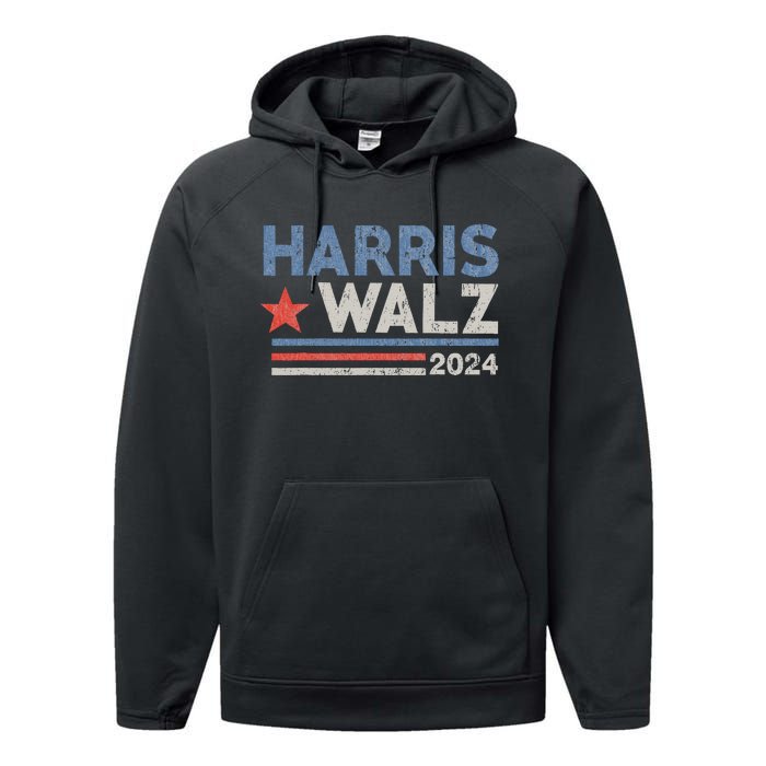 Harris Waltz 2024 Election Kamala Harris Tim Waltz Performance Fleece Hoodie