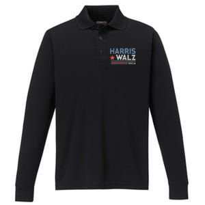 Harris Waltz 2024 Election Kamala Harris Tim Waltz Performance Long Sleeve Polo