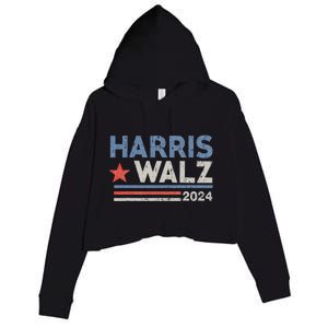 Harris Waltz 2024 Election Kamala Harris Tim Waltz Crop Fleece Hoodie