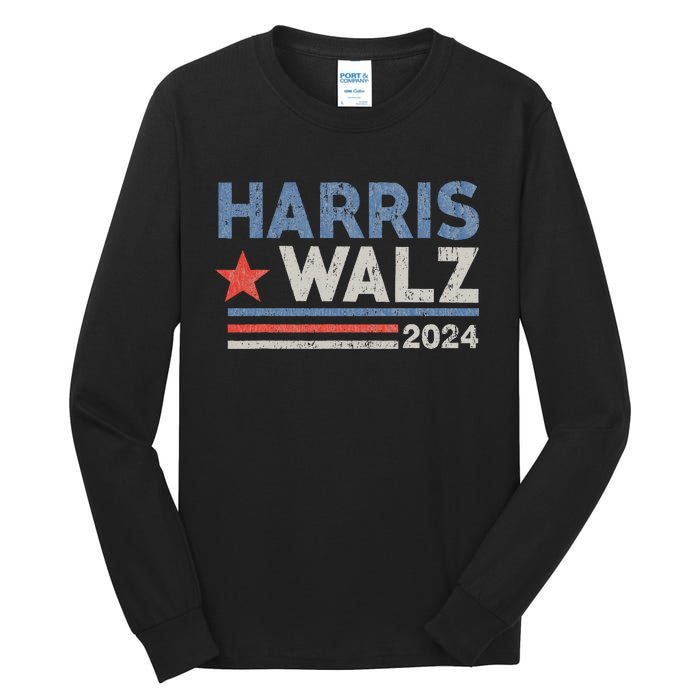 Harris Waltz 2024 Election Kamala Harris Tim Waltz Tall Long Sleeve T-Shirt