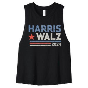 Harris Waltz 2024 Election Kamala Harris Tim Waltz Women's Racerback Cropped Tank