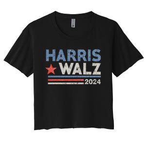 Harris Waltz 2024 Election Kamala Harris Tim Waltz Women's Crop Top Tee