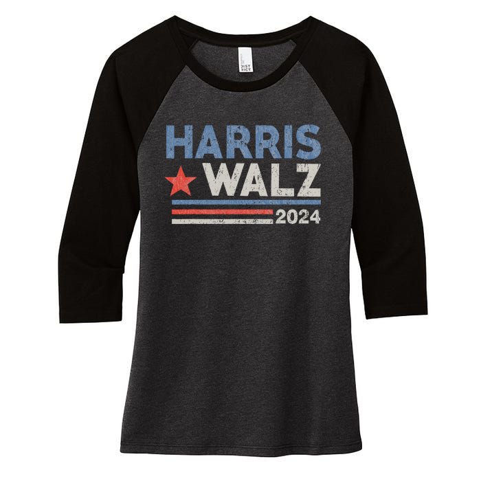 Harris Waltz 2024 Election Kamala Harris Tim Waltz Women's Tri-Blend 3/4-Sleeve Raglan Shirt