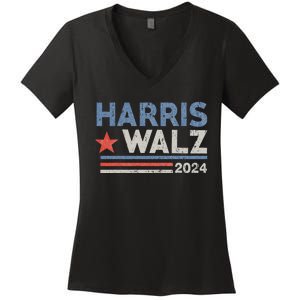 Harris Waltz 2024 Election Kamala Harris Tim Waltz Women's V-Neck T-Shirt