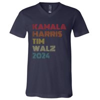 Harris Walz 2024 Kamala Harris Tim Walz Waltz Vintage Style V-Neck T-Shirt