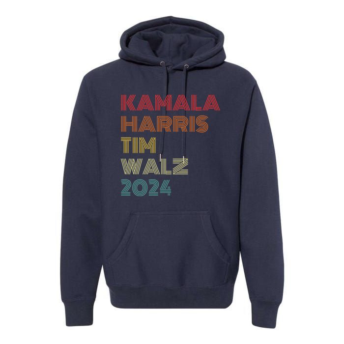 Harris Walz 2024 Kamala Harris Tim Walz Waltz Vintage Style Premium Hoodie