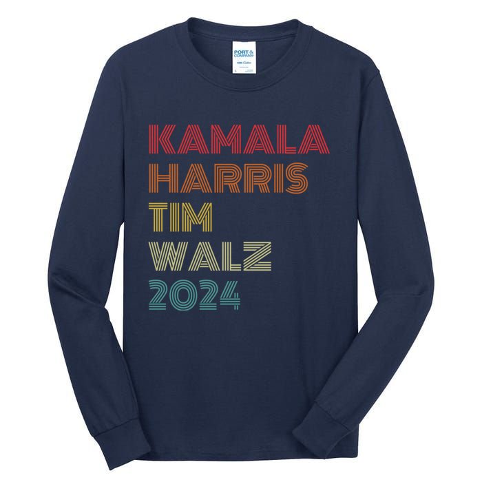 Harris Walz 2024 Kamala Harris Tim Walz Waltz Vintage Style Tall Long Sleeve T-Shirt